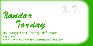 nandor torday business card